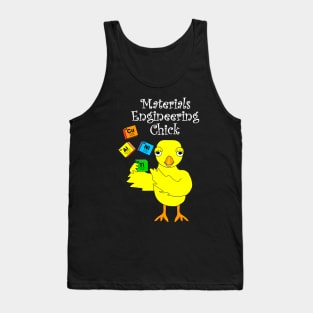 Materials Engineering Chick White Text Tank Top